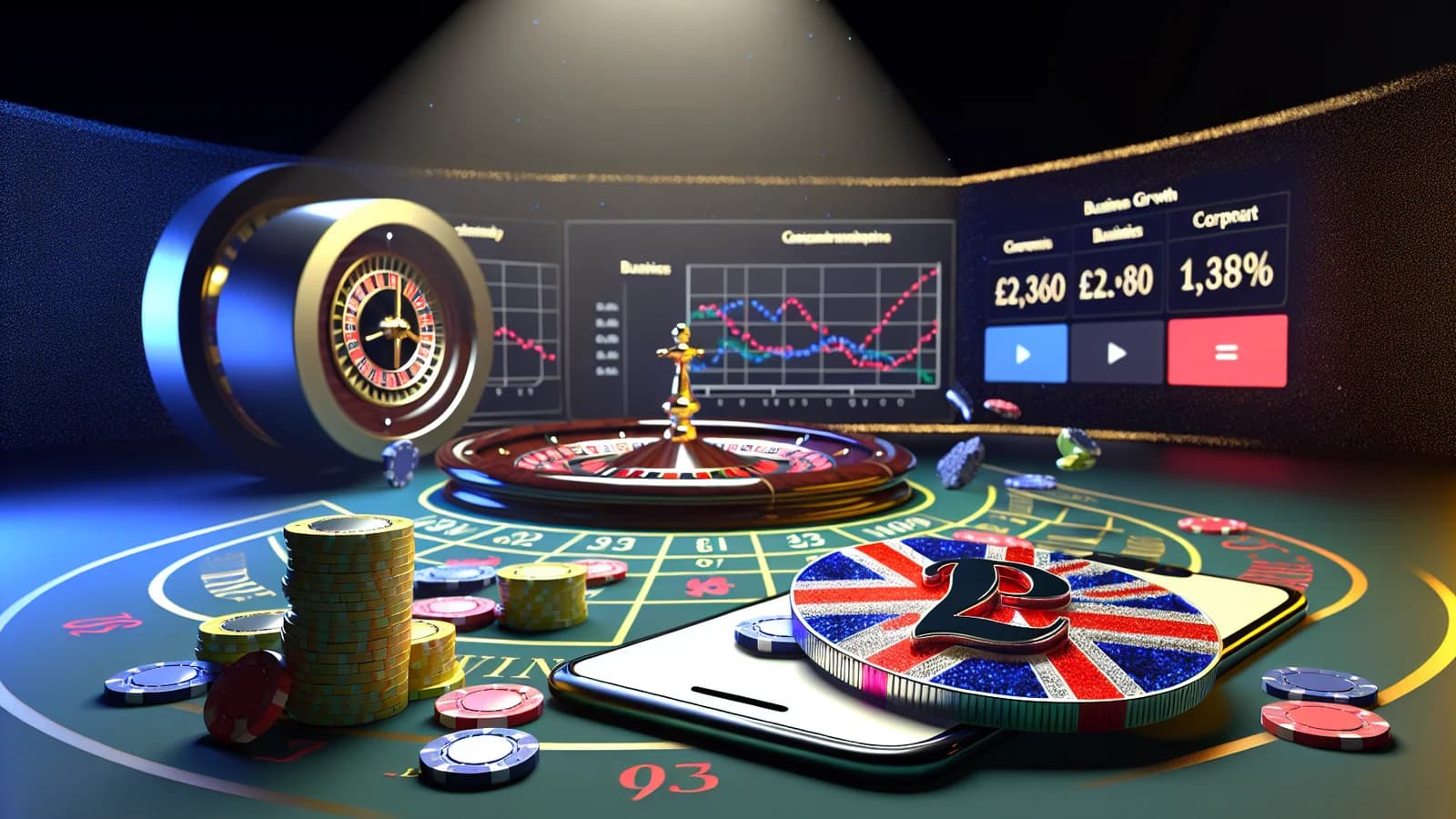 Editorial illustration: Entain Strategizes for Changing UK Gambling Market amid Upcoming Tax Reforms