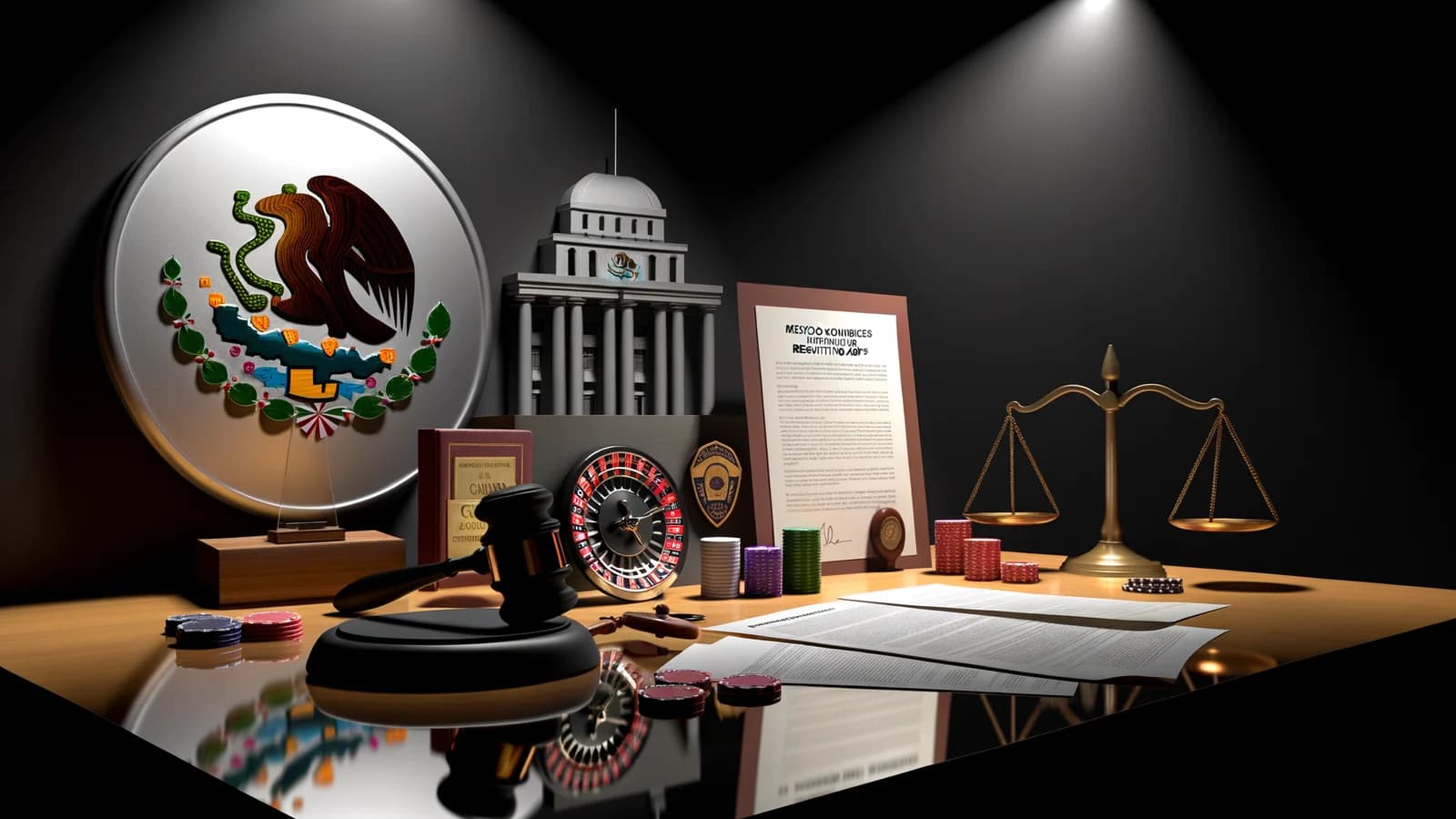 Editorial illustration: Mexico Considers Restricting Gambling Ads During 2026 FIFA World Cup