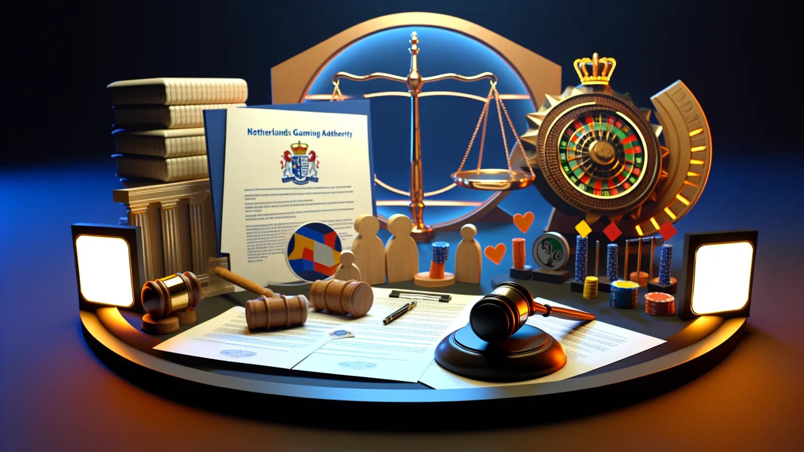 Editorial illustration: Netherlands Gambling Authority Takes Action Over Champions League Advertising Violations